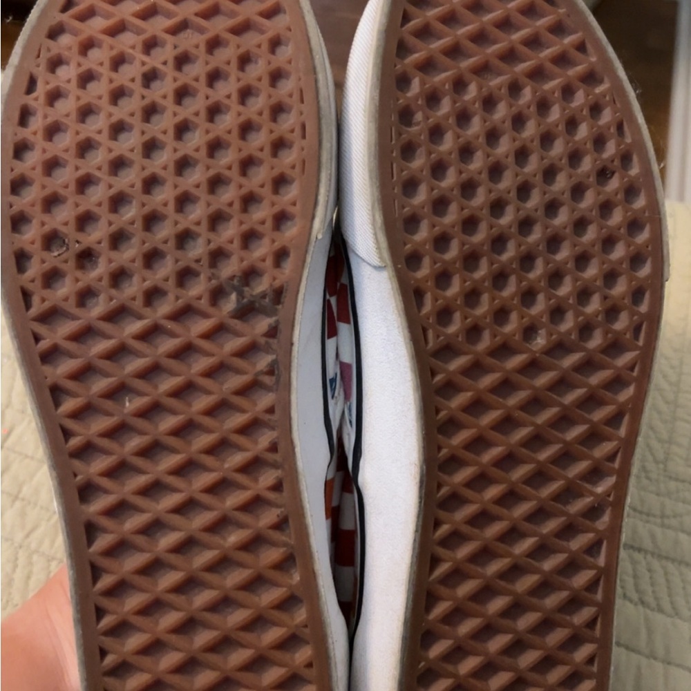 Vans Red and Pink Loafers Slip-On Shoes - Picture 3 of 4